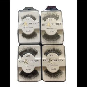 4 sets of Red Cherry Human Hair lashes